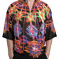 Dolce & Gabbana Multicolor Luminarie Print Cotton Polo Shirt