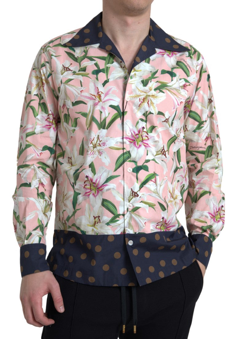 Dolce & Gabbana Elegant Slim Fit Pink Casual Shirt