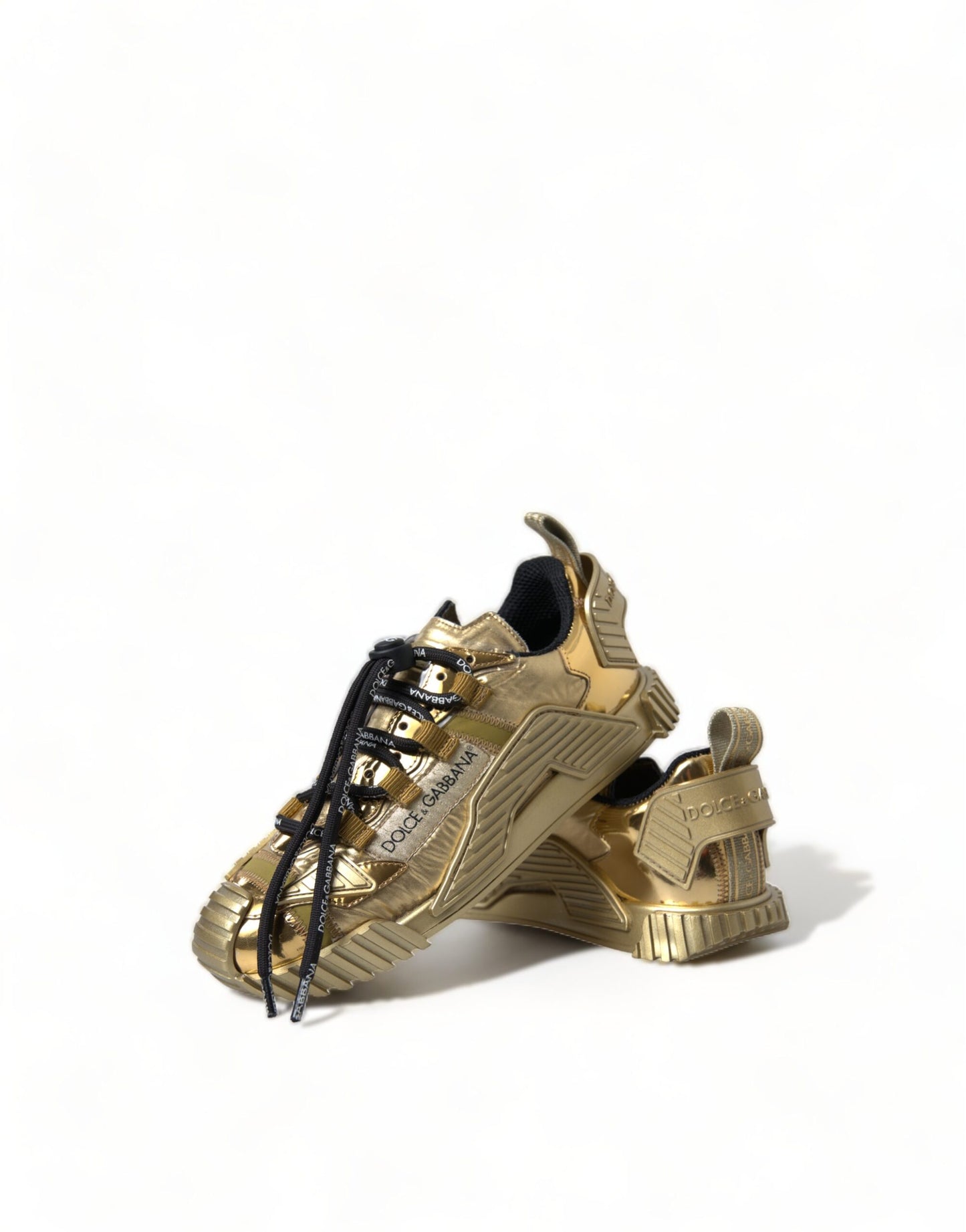 Dolce & Gabbana Gleaming Gold-Toned Luxury Sneakers