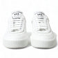 Dolce & Gabbana Elegant White Miami Lace-Up Sneakers