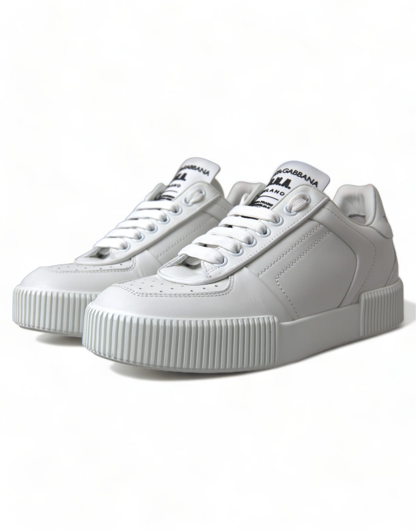 Dolce & Gabbana Elegant White Miami Lace-Up Sneakers