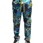 Dolce & Gabbana Multicolor Silk Joggers with Enchanting Print