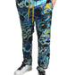 Dolce & Gabbana Multicolor Silk Joggers with Enchanting Print