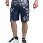 Dolce & Gabbana Silken Floral Bermuda Shorts in Blue