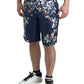 Dolce & Gabbana Silken Floral Bermuda Shorts in Blue