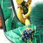 Dolce & Gabbana Green Crystal Mink Fur T-Strap Sandals