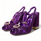 Dolce & Gabbana Regal Purple Ankle Strap Heels