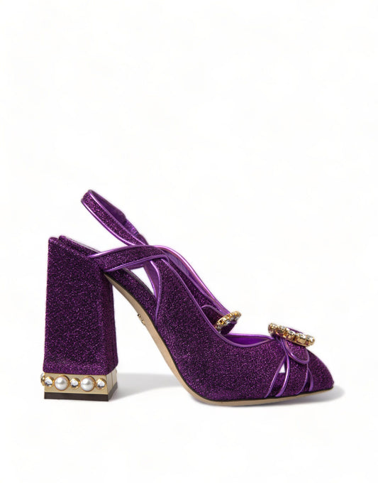 Dolce & Gabbana Regal Purple Ankle Strap Heels