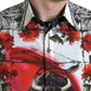 Dolce & Gabbana Floral Bull Print Casual Cotton Shirt