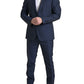 Dolce & Gabbana Elegant Dark Blue Slim Fit Designer Suit