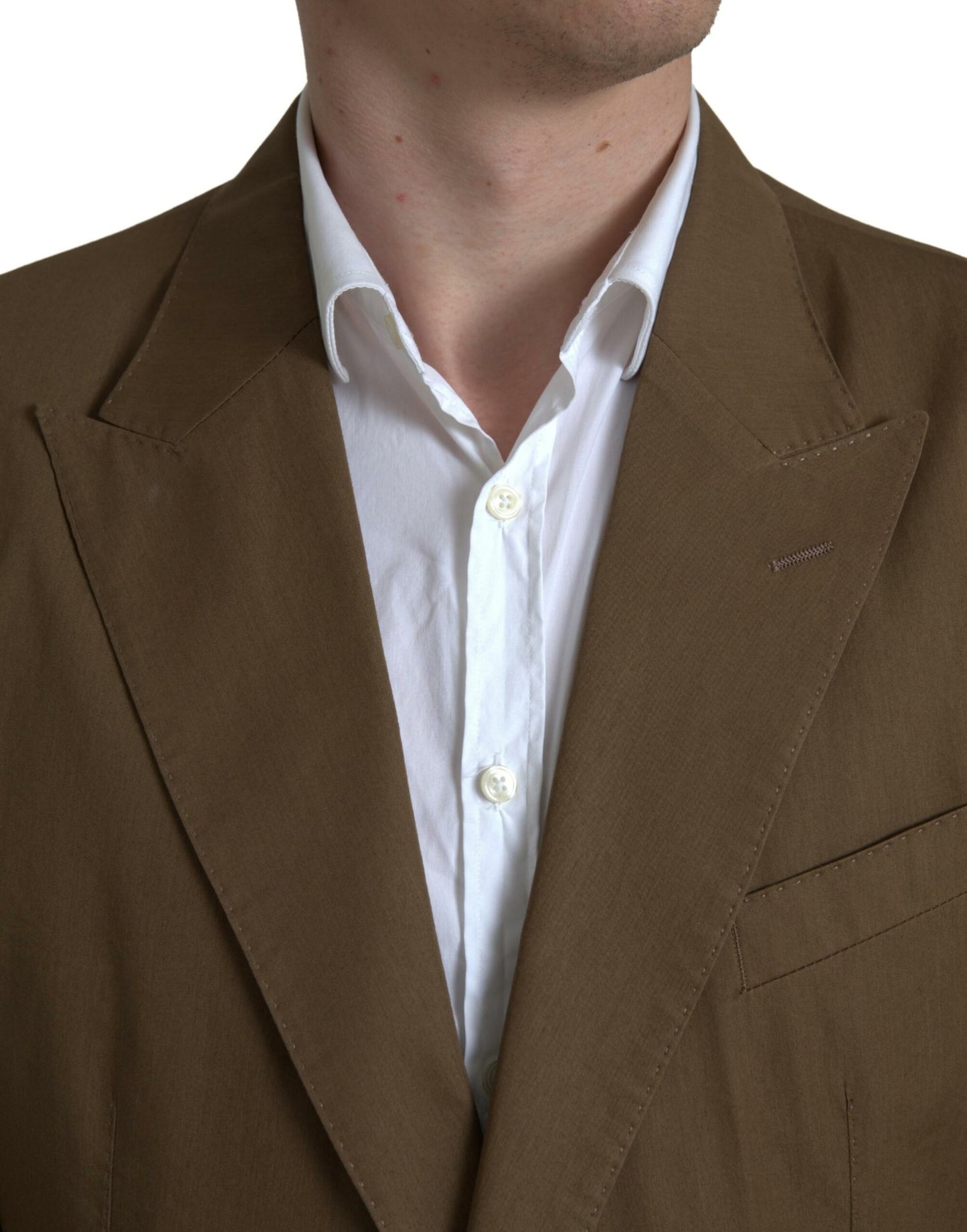 Dolce & Gabbana Elegant Brown Silk Blend Taormina Suit