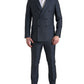 Dolce & Gabbana Elegant Blue Silk Blend Martini Suit