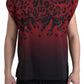 Dolce & Gabbana Red Leopard Print Cotton Tank Top