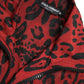 Dolce & Gabbana Red Leopard Zip Sweater Jacket