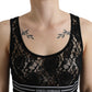 Dolce & Gabbana Elegant Lace Tank Top with Logo Stripe