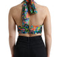 Dolce & Gabbana Elegant Silk Blend Halter Cropped Top