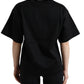 Dolce & Gabbana Elegant Black Crystal-Embellished T-Shirt