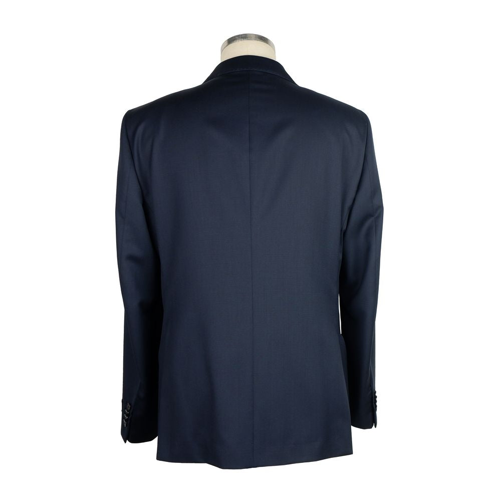 Made in Italy Milanese Dark Blue Virgin Wool Suit