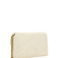 PINKO Elegant White Quilted Leather Shoulder Bag