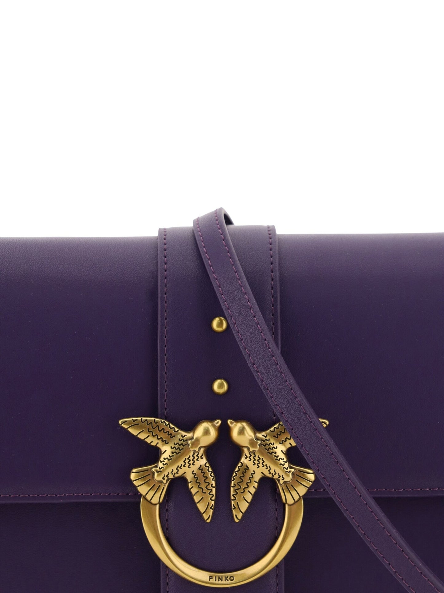 PINKO Elegant Purple Mini Shoulder Bag with Gold Accents