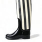 Dolce & Gabbana Black and White Striped Knee High Boots