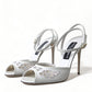 Dolce & Gabbana White Embroidered Ankle Strap Heels