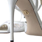 Dolce & Gabbana White Embroidered Ankle Strap Heels