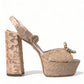 Dolce & Gabbana Chic Light Pink Platform Heels with Lace Detail