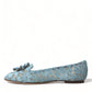 Dolce & Gabbana Elegant Floral Lace Aqua Vally Flats