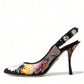 Dolce & Gabbana Floral Slingback Heels with Luxe Crystal Details