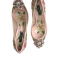 Dolce & Gabbana Elegant Pink Floral Crystal Pumps