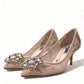 Dolce & Gabbana Elegant Pink Floral Crystal Pumps