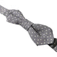 Dolce & Gabbana Elegant Silk Gray Polka Dot Bow Tie