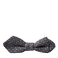 Dolce & Gabbana Elegant Silk Gray Polka Dot Bow Tie