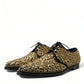 Dolce & Gabbana Elegant Gold Black Suede Derby Dress Shoes