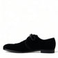 Dolce & Gabbana Elegant Black Velvet Derby Dress Shoes