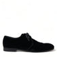 Dolce & Gabbana Elegant Black Velvet Derby Dress Shoes