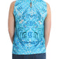 John Galliano Blue printed tank top