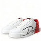 Dolce & Gabbana Chic Red and White Leather Sneakers