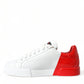 Dolce & Gabbana Chic Red and White Leather Sneakers