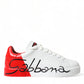 Dolce & Gabbana Chic Red and White Leather Sneakers