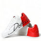 Dolce & Gabbana Chic Red and White Leather Sneakers