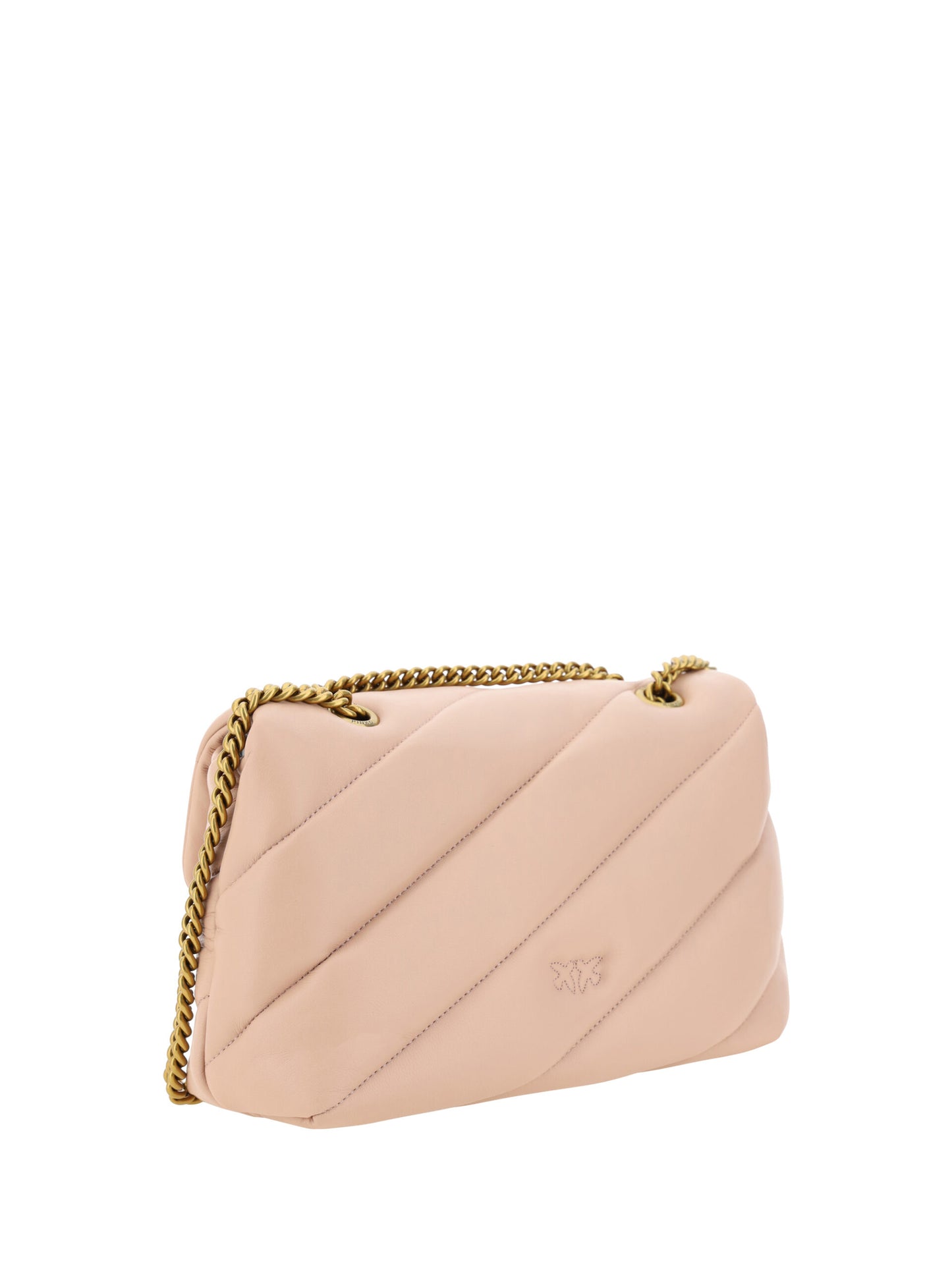 PINKO Elegant Light Pink Quilted Shoulder Bag