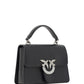 PINKO Elegant Black Calfskin Shoulder Handbag