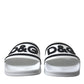 Dolce & Gabbana Chic White Designer Slides with Logo Detail