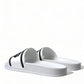 Dolce & Gabbana Chic White Designer Slides with Logo Detail