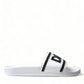 Dolce & Gabbana Chic White Designer Slides with Logo Detail