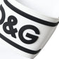 Dolce & Gabbana Chic White Designer Slides with Logo Detail