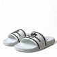 Dolce & Gabbana Chic White and Black Logo Slides