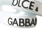 Dolce & Gabbana Chic White and Black Logo Slides